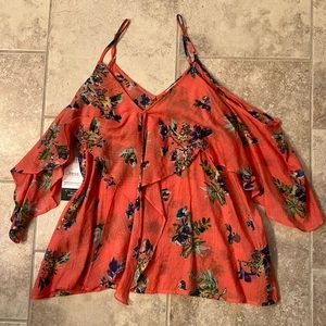 Brand new open shoulder floral blouse